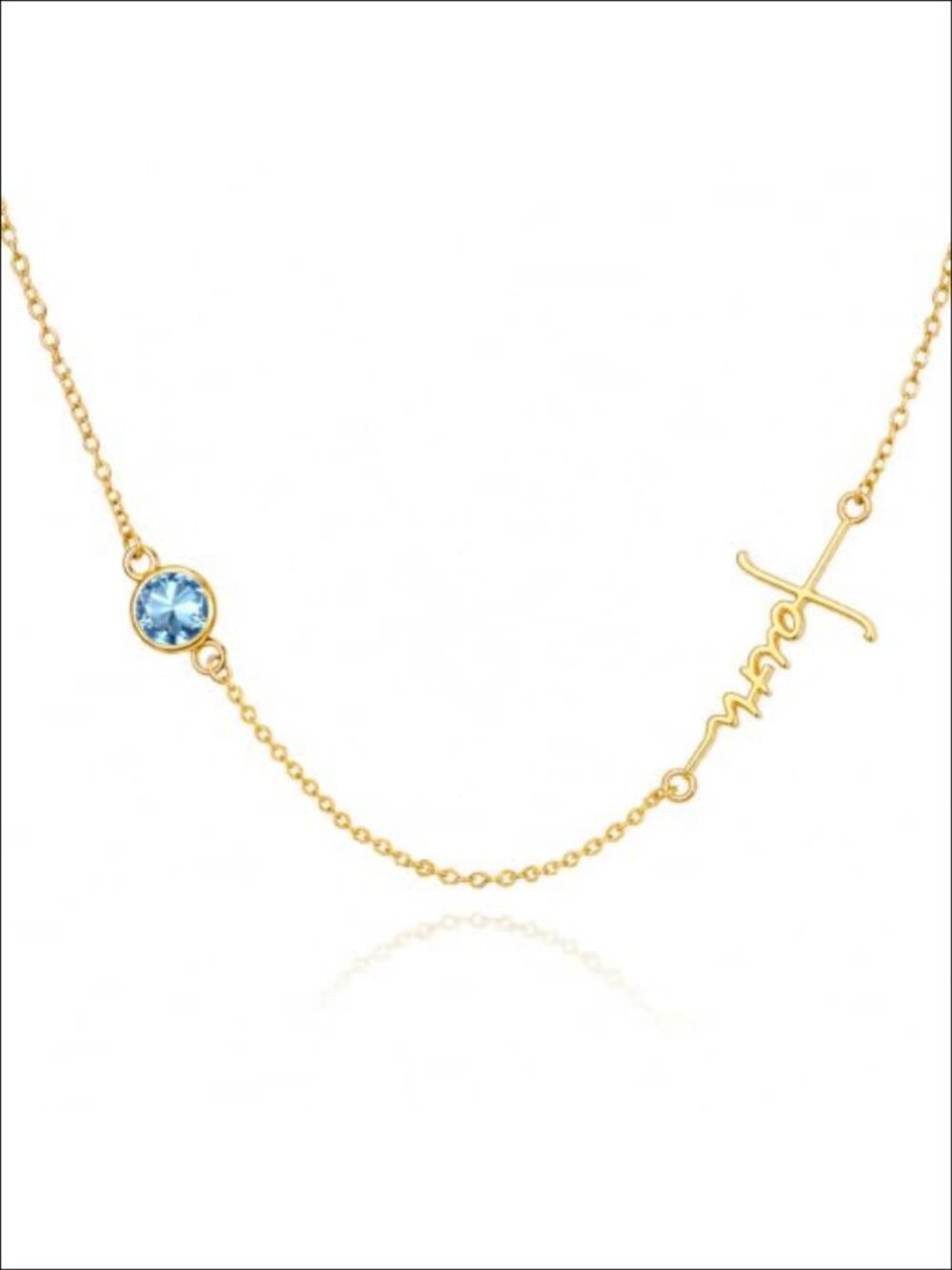 14K Gold Plated Sideways Faith Cross Necklace